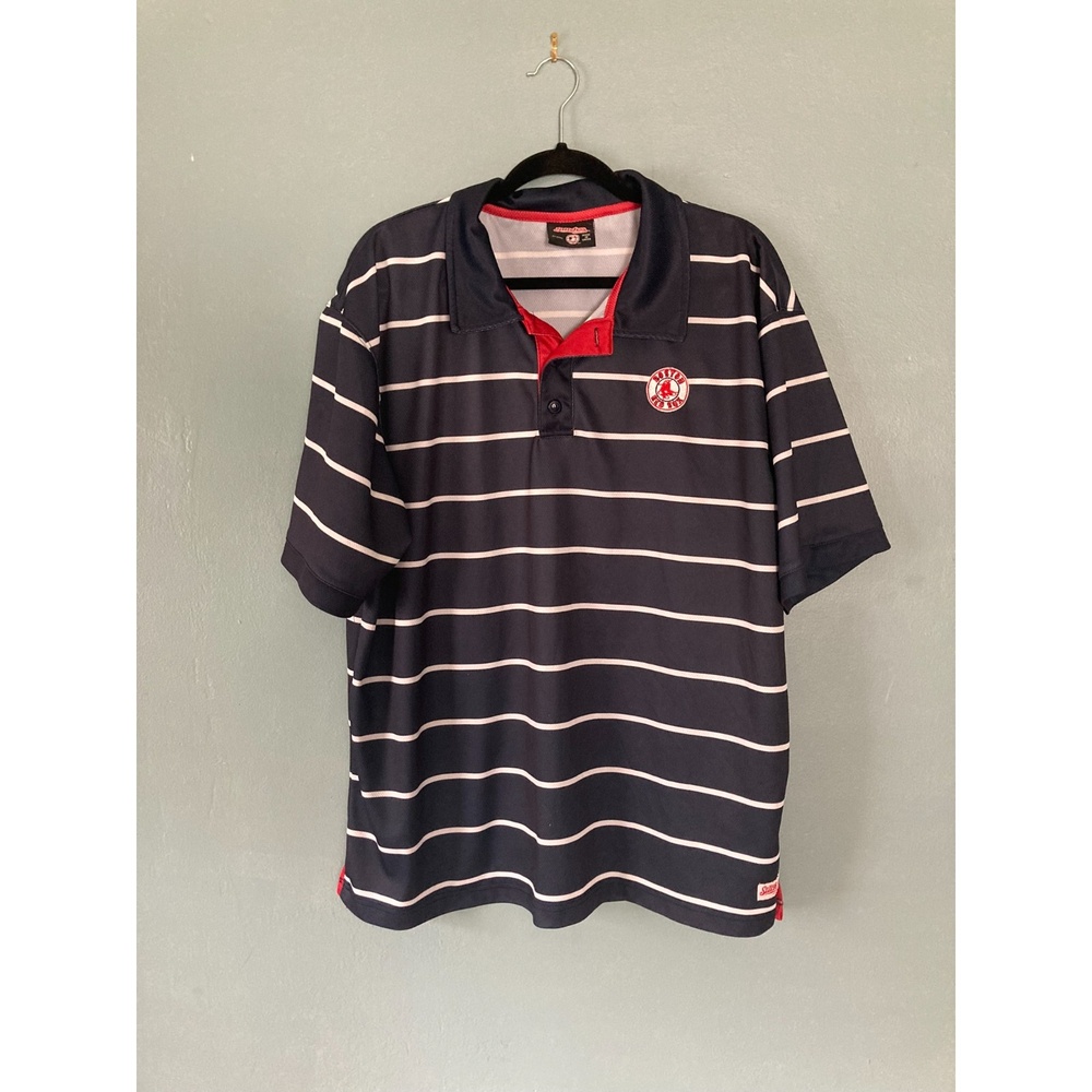 Stitches Athletic Gear Boston Red Sox short sleeved striped polo size x-large